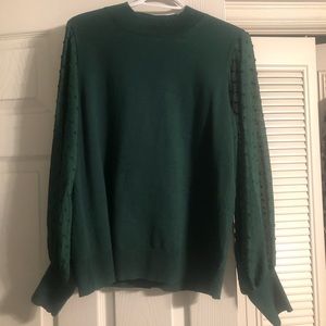 Vince Camuto Alpine Green Bubble Sleeve Sweater